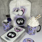 soot sprite heart love you hot water bottle with plush cover