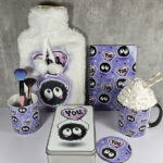 soot sprite heart love you hot water bottle with plush cover