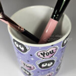 soot sprite heart love you purple pen or makeup brush pot