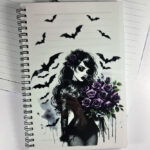 goth lady purple roses a5 notebook journal