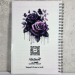 goth lady purple roses a5 notebook journal