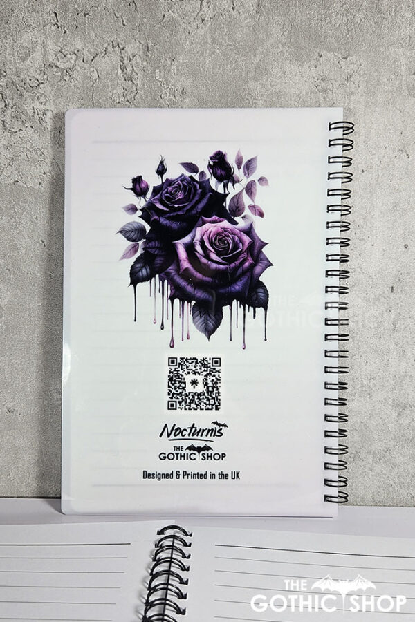 goth lady purple roses a5 notebook journal