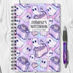 toastie ghosties pastel spooky a5 notebook journal