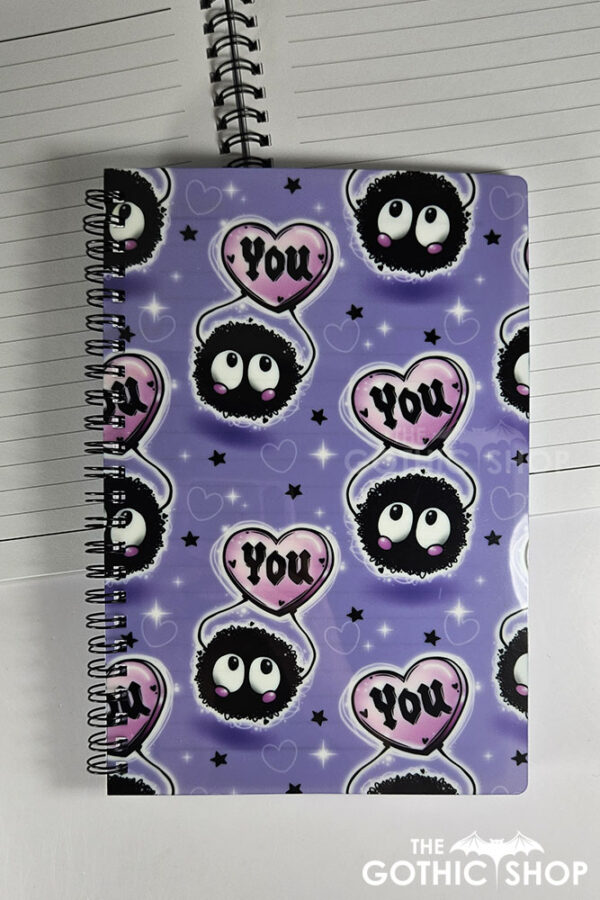 soot sprite heart love you a5 notebook journal