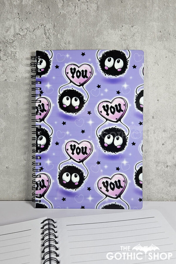soot sprite heart love you a5 notebook journal