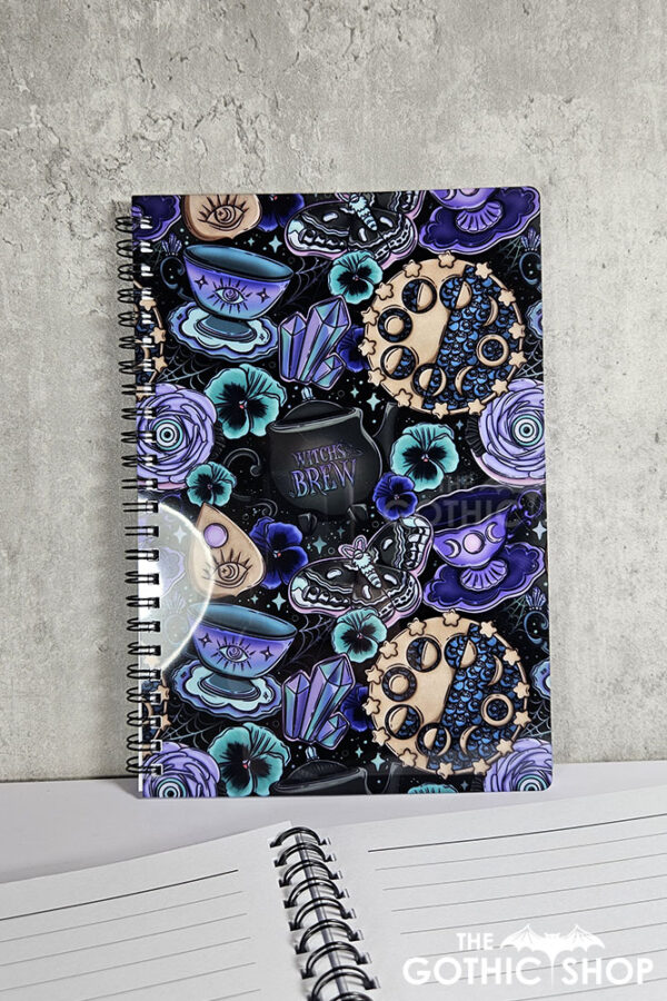 witch's brew poisonberry pie tea party a5 notebook journal