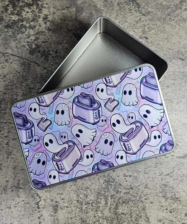 toastie ghosties pastel spooky rectangular tin
