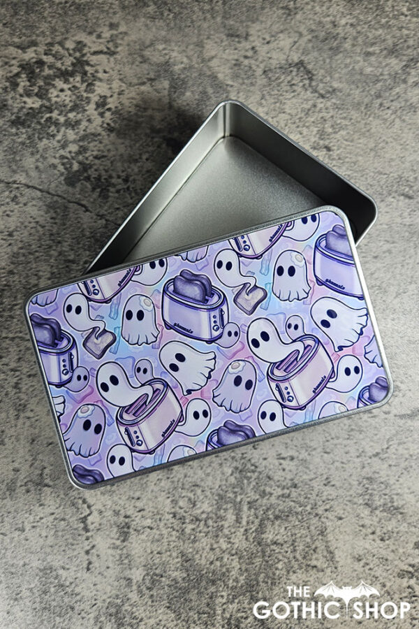 toastie ghosties pastel spooky rectangular tin