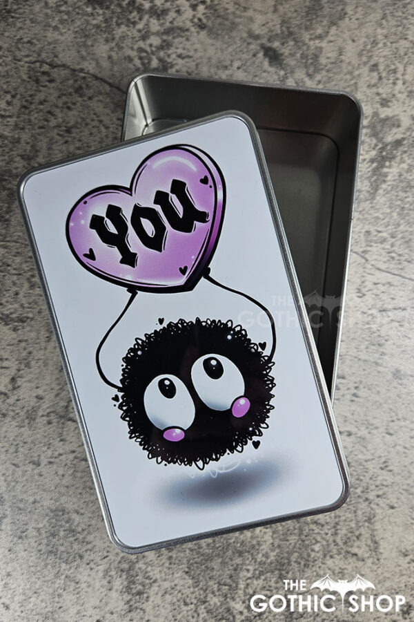 soot sprite heart love you rectangular tin
