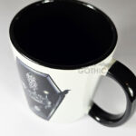 bookish babe witchy curios & grey tabby cat coffin bookshelves mug