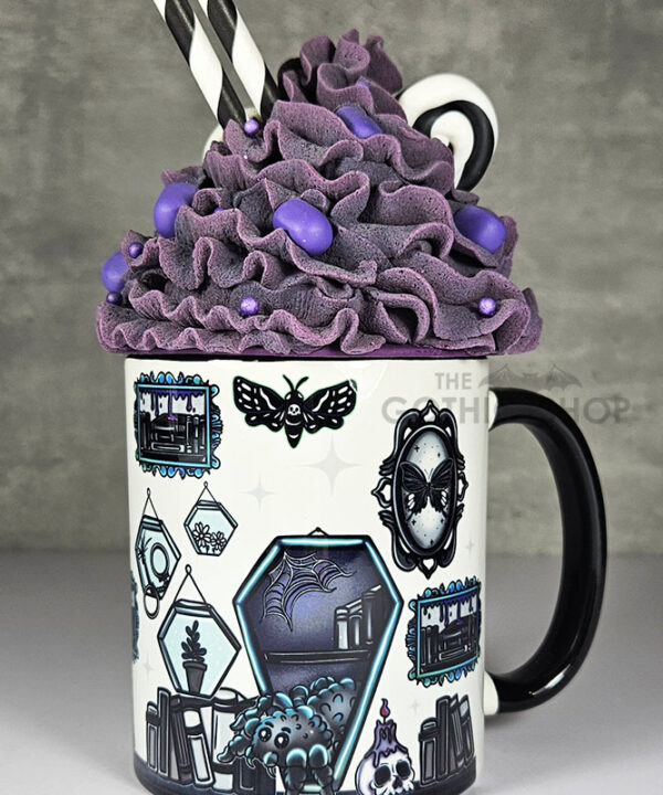 bookish nook spider bookshelves gothic mug gift