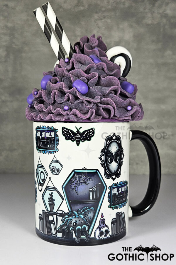 bookish nook spider bookshelves gothic mug gift