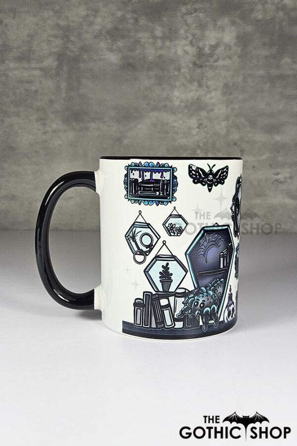bookish nook spider bookshelves gothic mug gift
