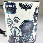 bookish nook spider bookshelves gothic mug gift