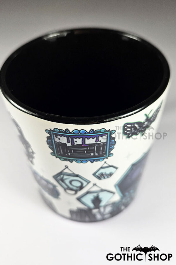 bookish nook spider bookshelves gothic mug gift