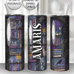 dark romance oddities library bookcase bookish ombre gothic 20oz straight tumbler