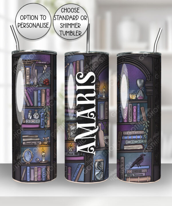 dark romance oddities library bookcase bookish ombre gothic 20oz straight tumbler