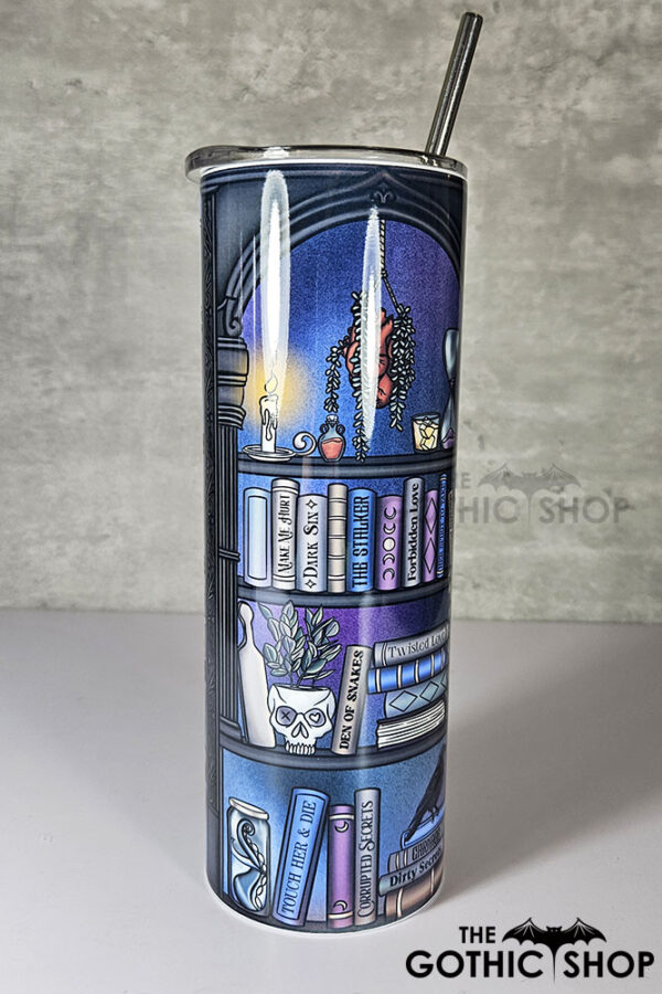 dark romance oddities library bookcase bookish ombre gothic 20oz straight tumbler
