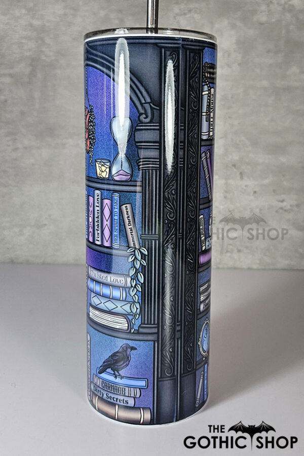 dark romance oddities library bookcase bookish ombre gothic 20oz straight tumbler