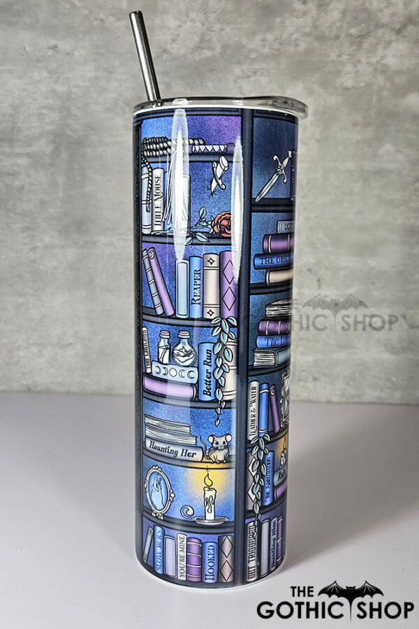dark romance oddities library bookcase bookish ombre gothic 20oz straight tumbler