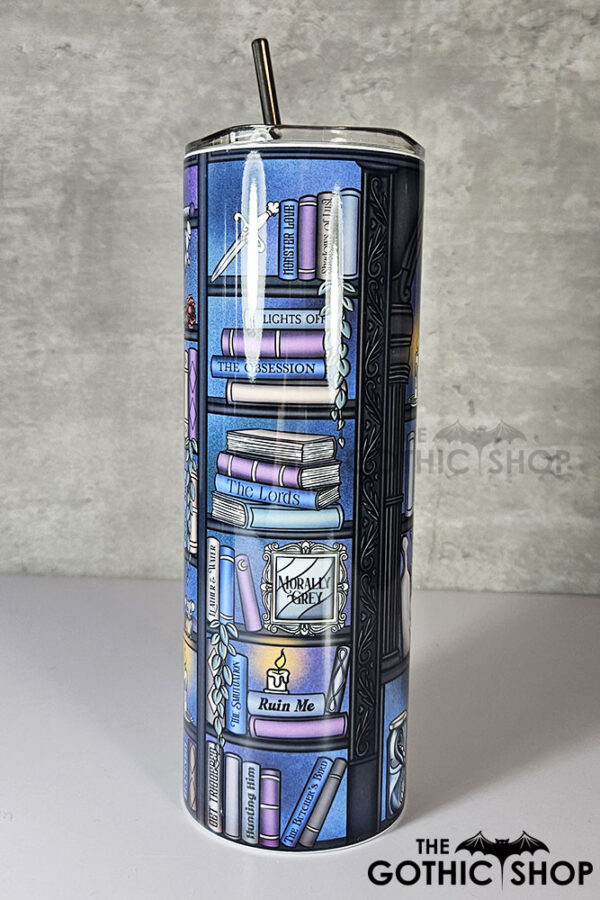 dark romance oddities library bookcase bookish ombre gothic 20oz straight tumbler
