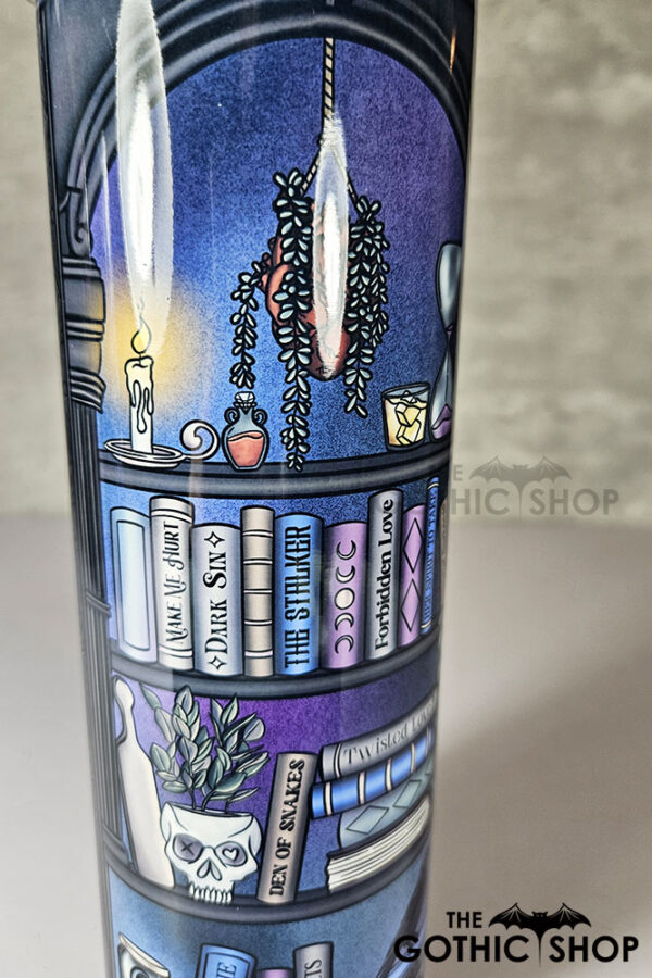 dark romance oddities library bookcase bookish ombre gothic 20oz straight tumbler