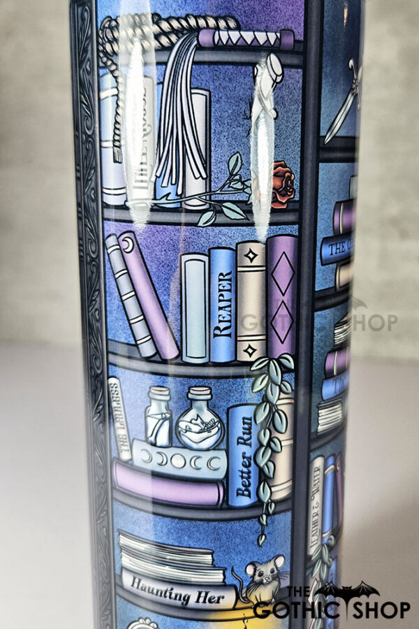 dark romance oddities library bookcase bookish ombre gothic 20oz straight tumbler
