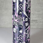 sew magical crafter's bright pink stripe gothic 20oz straight tumbler