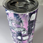 sew magical crafter's bright pink stripe gothic 20oz straight tumbler