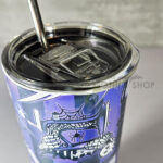 sew magical crafter's bright purple stripe gothic 20oz straight tumbler