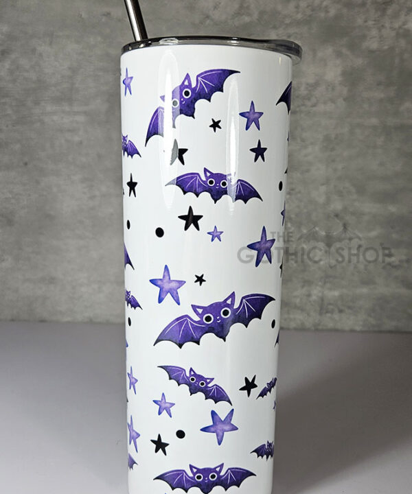 purple bats and stars gothic 20oz straight tumbler