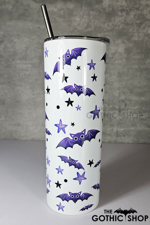 purple bats and stars gothic 20oz straight tumbler