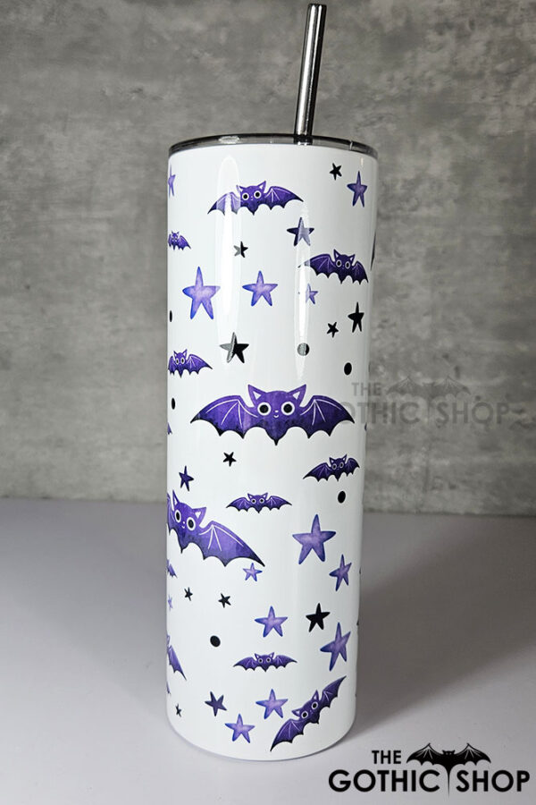 purple bats and stars gothic 20oz straight tumbler