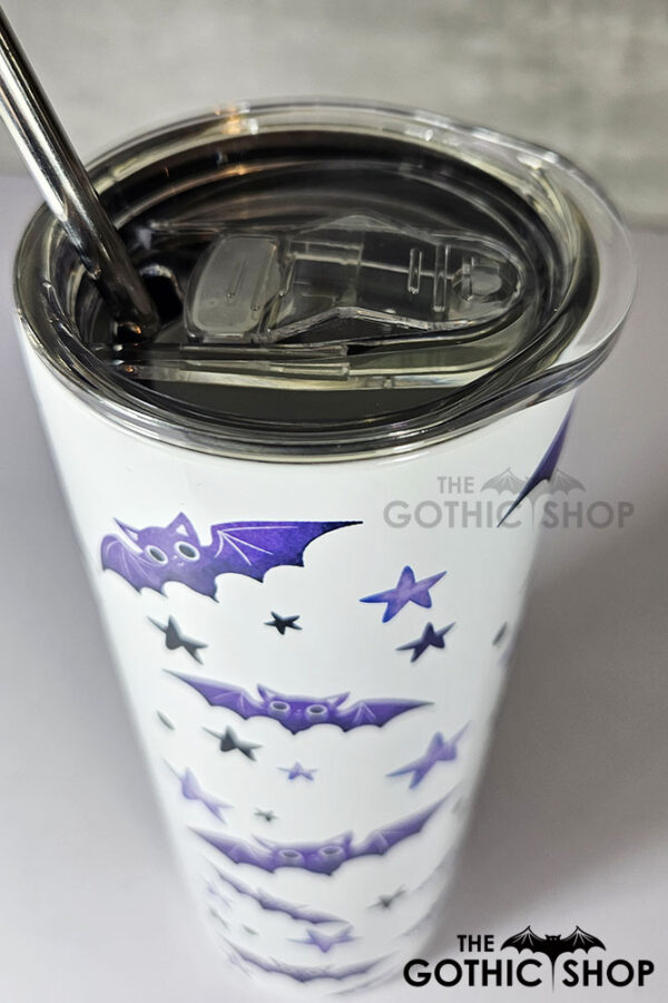 purple bats and stars gothic 20oz straight tumbler