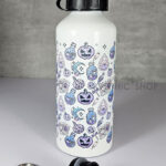 purple pumpkins & ghosts 600ml screw lid metal sports water bottle