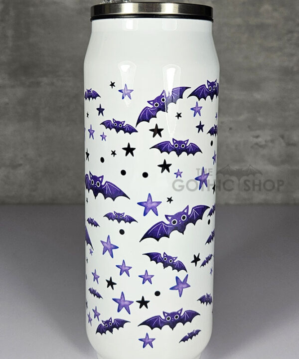 purple bats & stars gothic can style 425ml tumbler