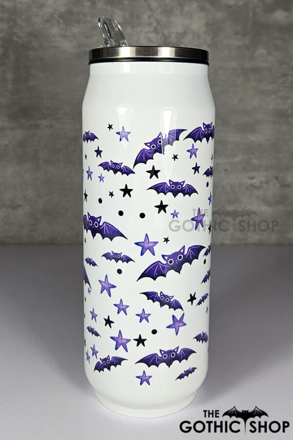 purple bats & stars gothic can style 425ml tumbler