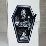 witchy curios & grey cat coffin bookshelf rectangular tin