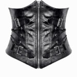 cw088 buckle faux leather corset by dark in love