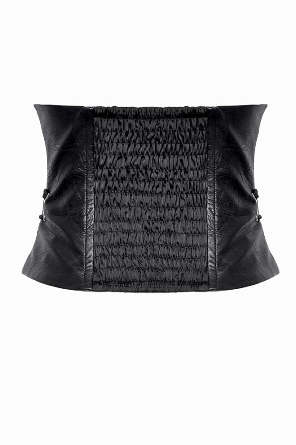 cw088 buckle faux leather corset by dark in love