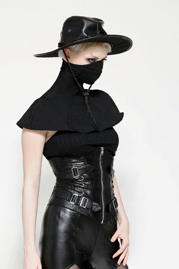 cw088 buckle faux leather corset by dark in love