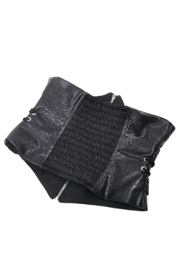 cw088 buckle faux leather corset by dark in love