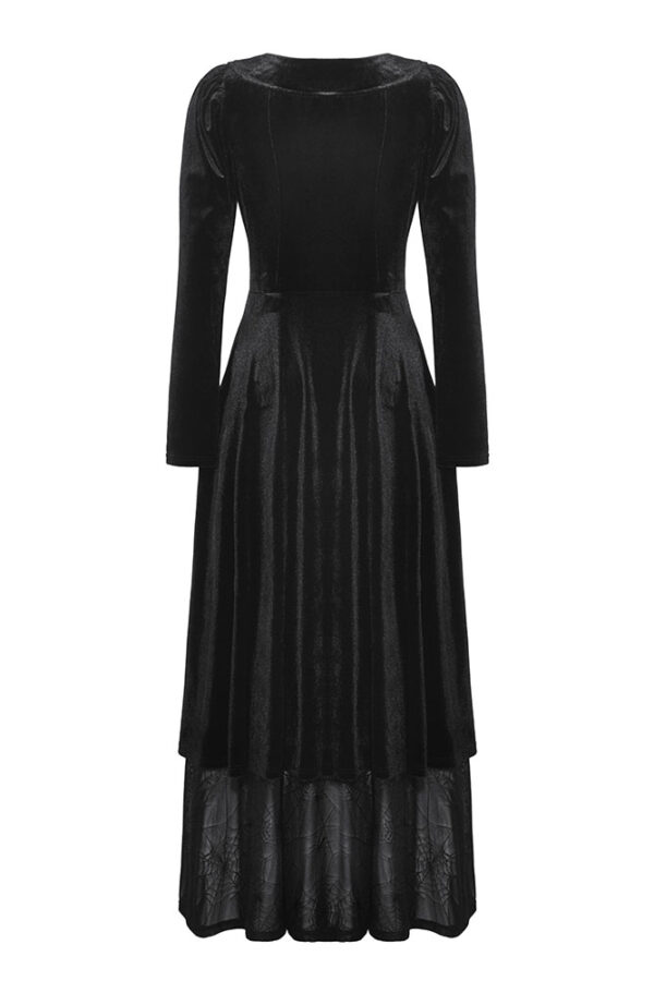 dw1057 long black gothic dress with bat wing collar by dark in love