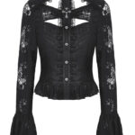 iw120 black lace longsleeve gothic blouse with cross by dark in love