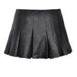 kw375 punk sassy girl black faux leather pleated mini skirt by dark in love