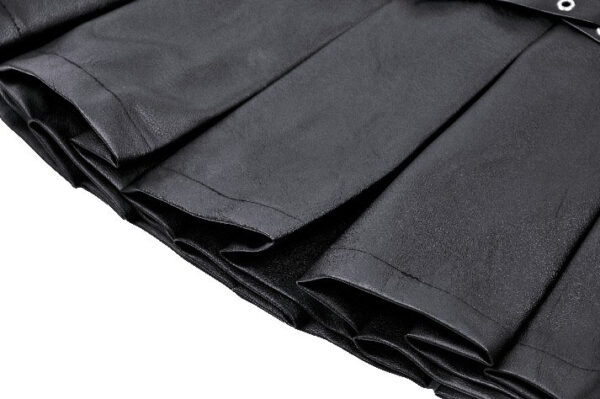 kw375 punk sassy girl black faux leather pleated mini skirt by dark in love