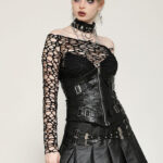 tw631 versatile black distressed mesh gothic top by dark in love