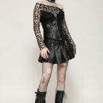 tw631 versatile black distressed mesh gothic top by dark in love