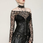 tw631 versatile black distressed mesh gothic top by dark in love