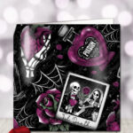 til death skeleton couple & poison gothic birthday or valentine's greetings card